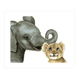Best Friends, Elephant and Lion (Print Only) thumbnail