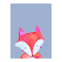 Woodland Fox On Grey (Print Only)