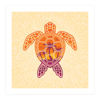 Tropical Sunset Sea Turtle Design (Print Only)