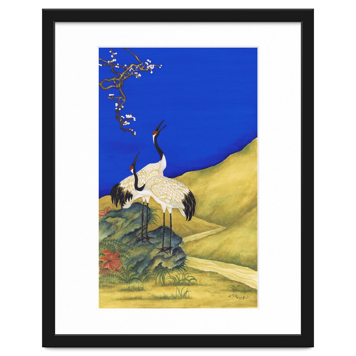 Cranes Under A Cobalt Sky 4