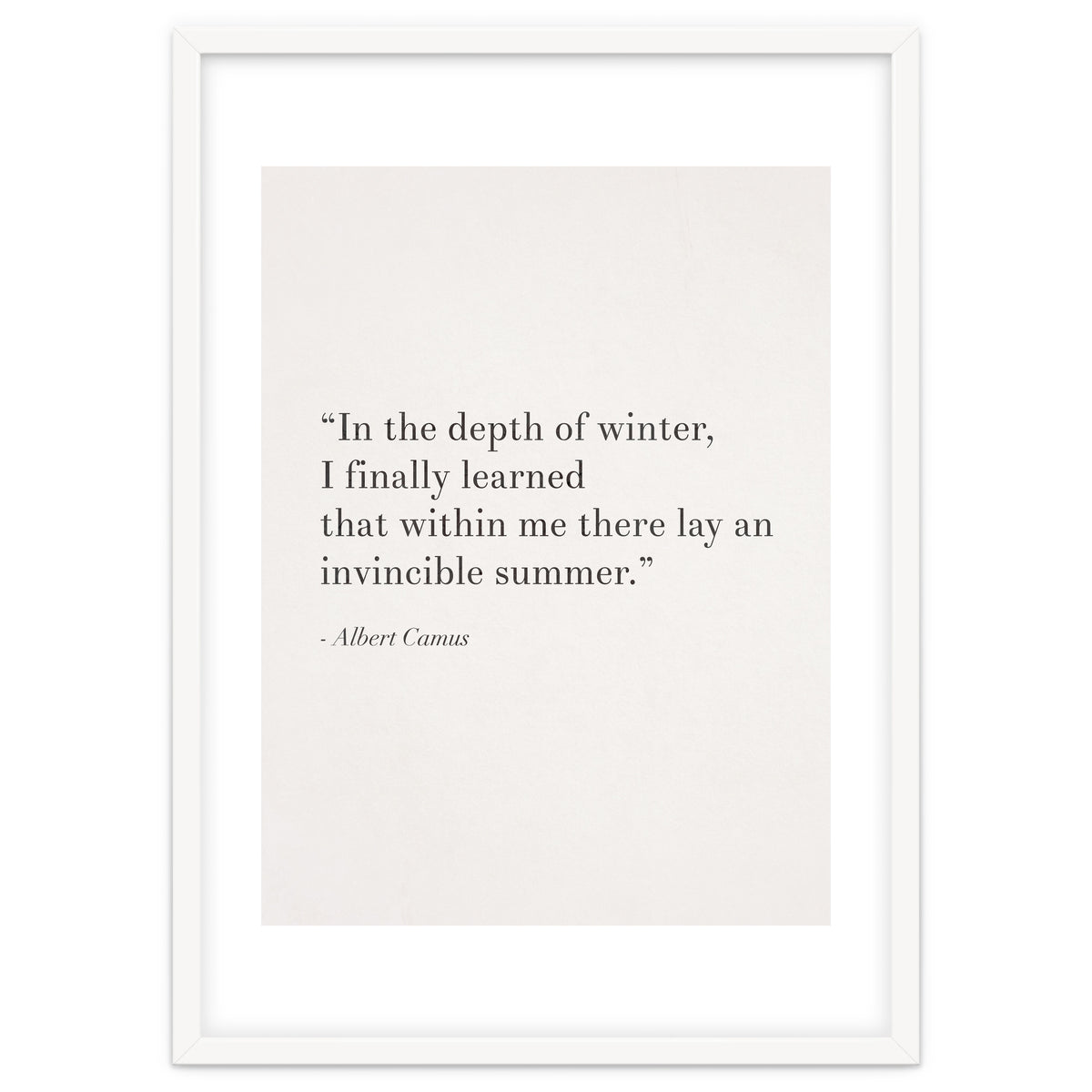 An Invincible Summer By Camus, White