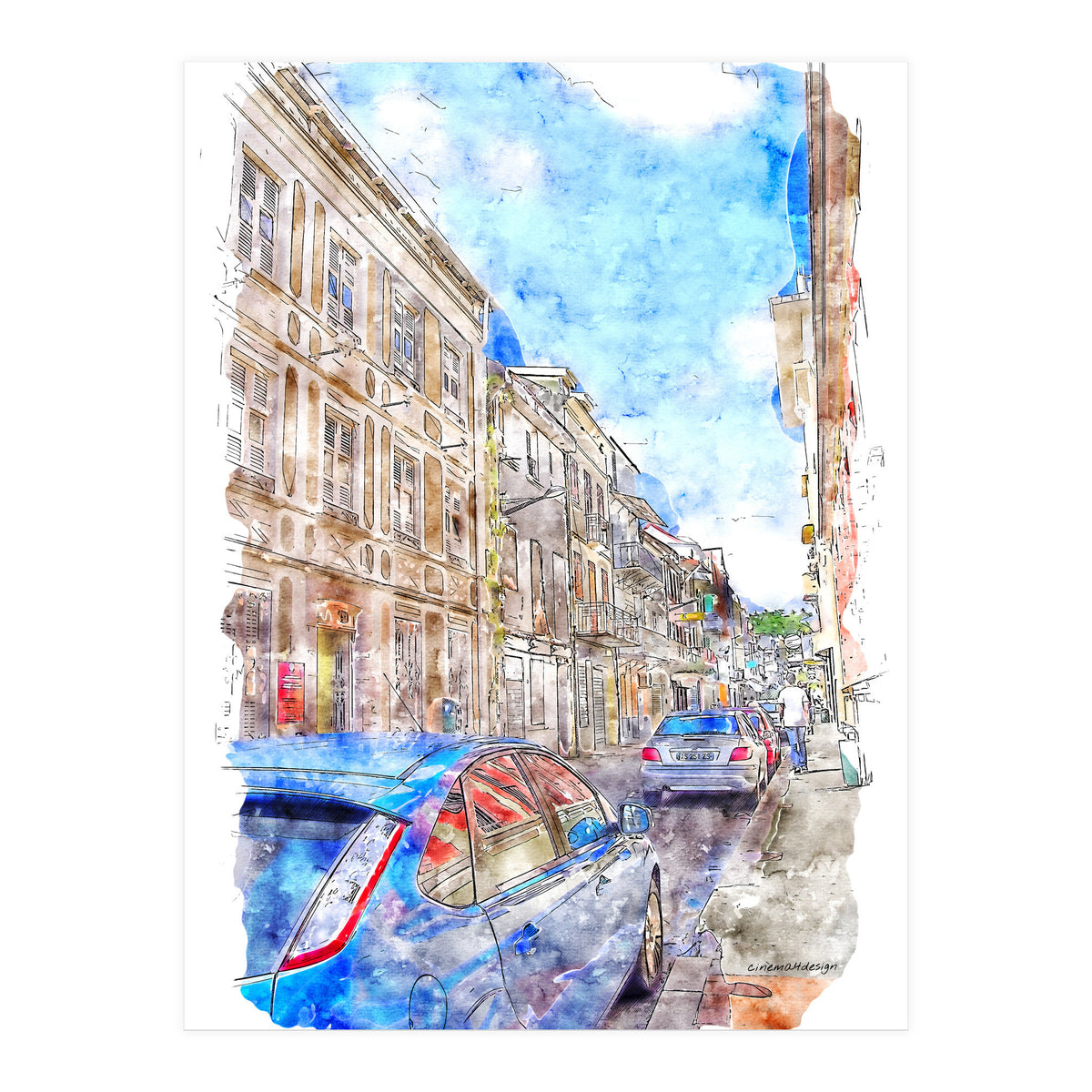 Street of Fort-de-France (Print Only)