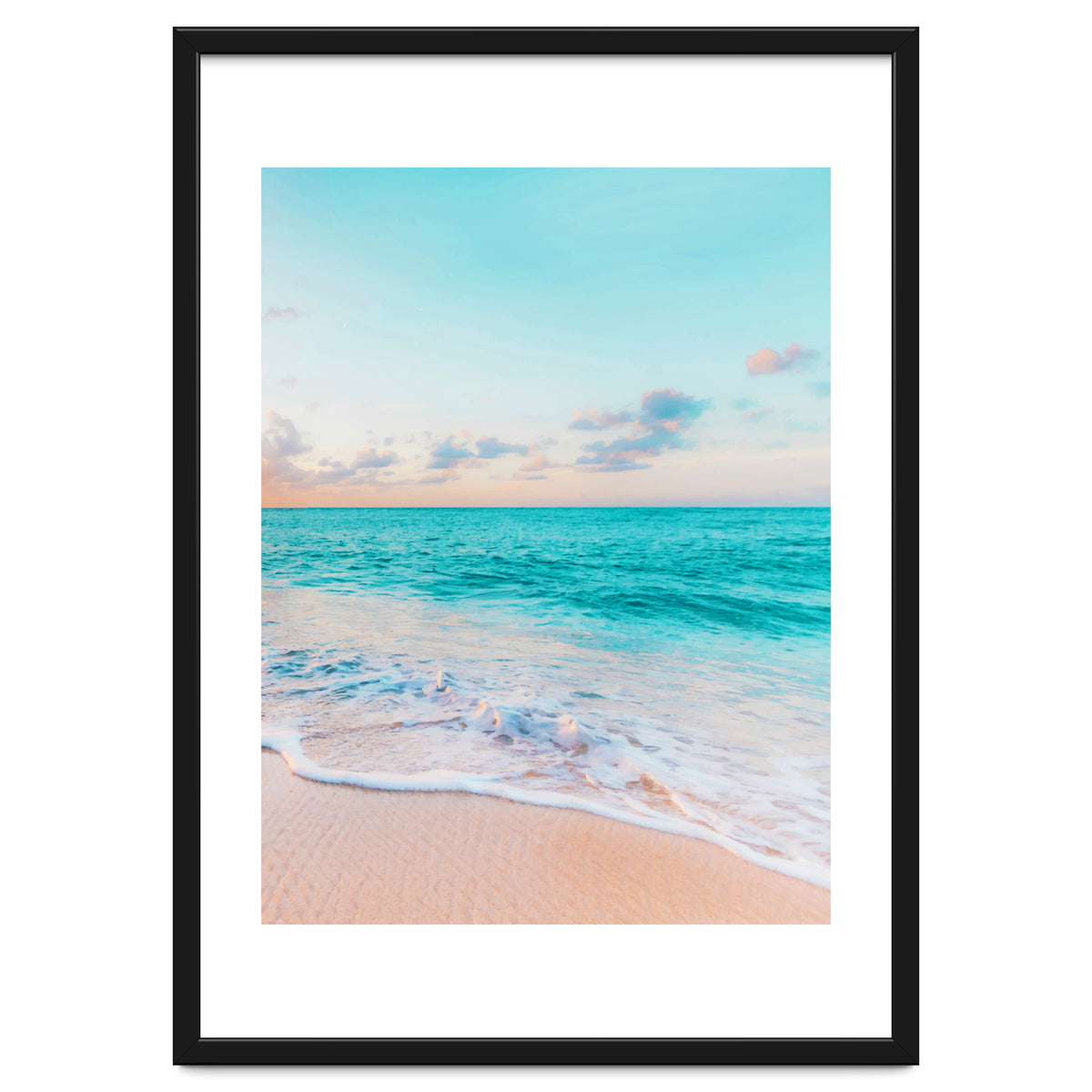 Ocean Bliss, Nature Landscape Sea Travel Tropical, Nordic Luxe Photography Pastel Island Digital
