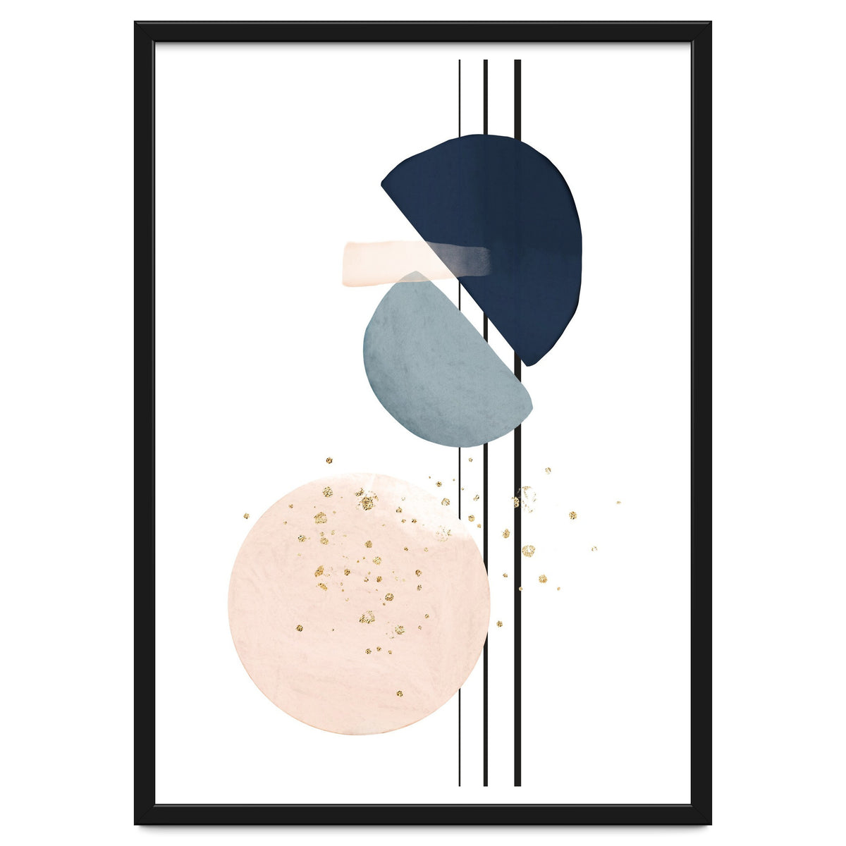 Abstract Study Blush and Navy Blue