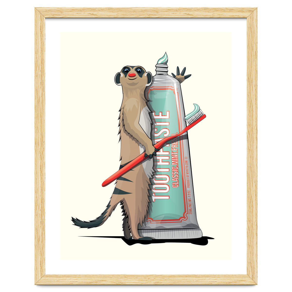 Meerkat Brushing Teeth, Funny Bathroom Humour