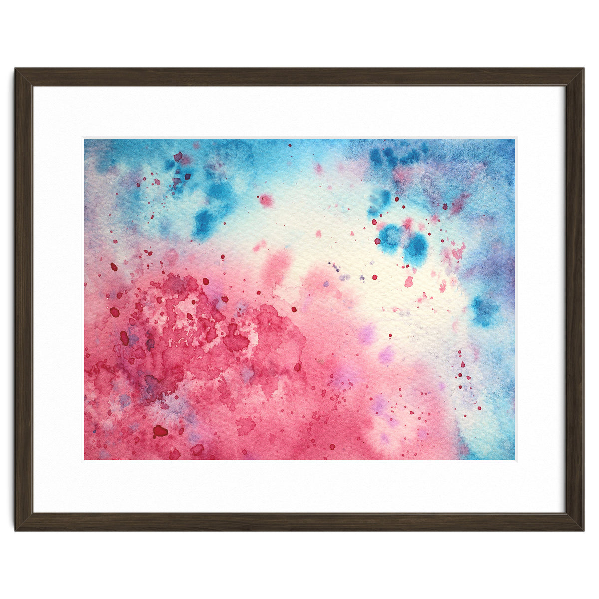 When pink meets blue || abstract watercolor