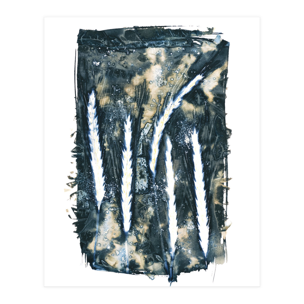 Indigo Blue Botanical Leaves No. 14 (Print Only)