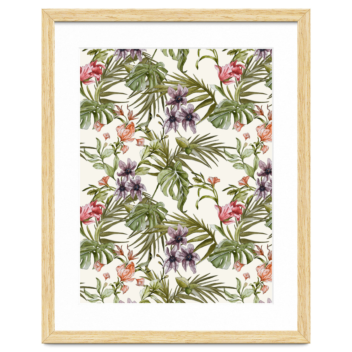 Watercolor tropical foliage