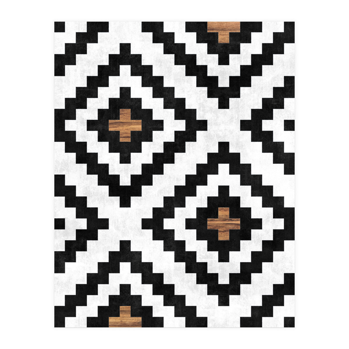 Urban Tribal Pattern No.16 - Aztec - Concrete and Wood (Print Only)