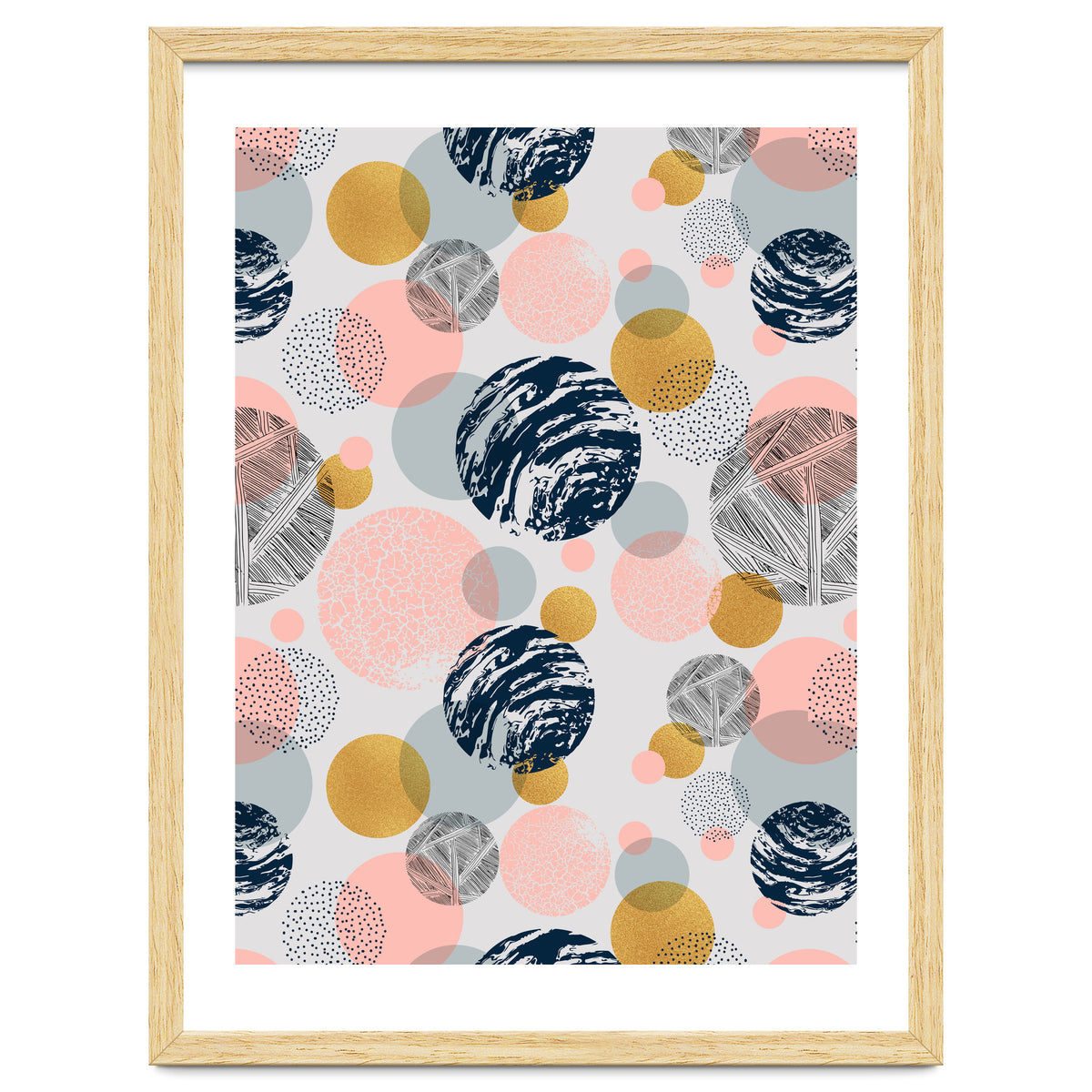 Pattern of abstract textured circles