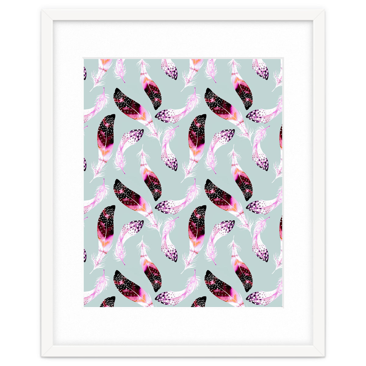 Bohemian pattern of feathers