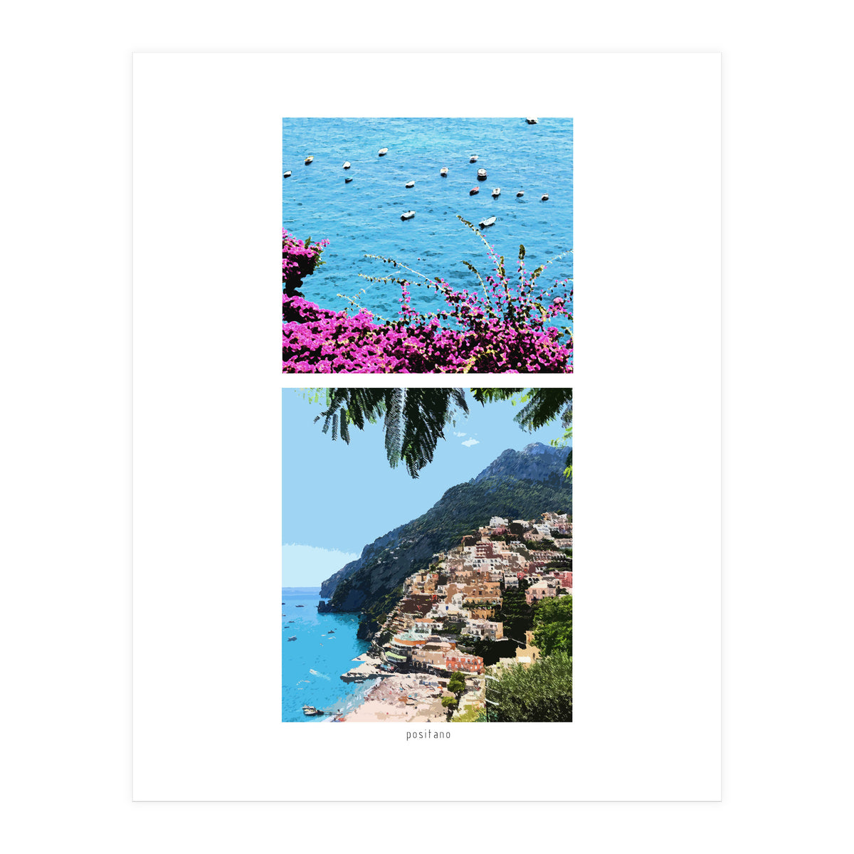 Positano flowers in Paints  (Print Only)