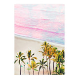 Pink Ocean | Dreamy Scenic Tropical Beach Travel | Blush Nature Sea Beach Coconut Trees (Print Only) thumbnail
