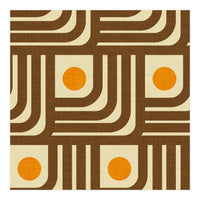 70s Curve Lines Brown Orange  (Print Only)