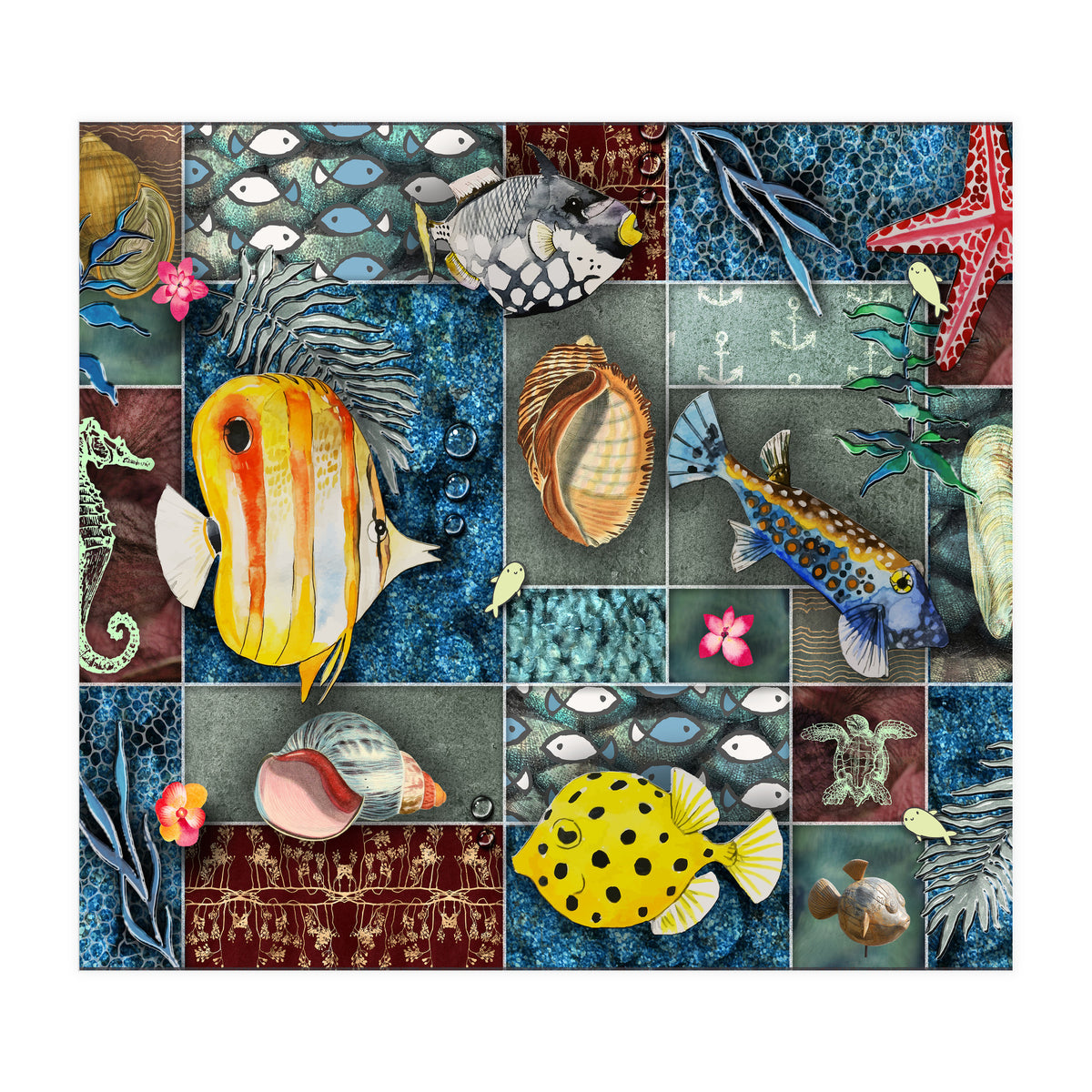 Sea Life Collage (Print Only)