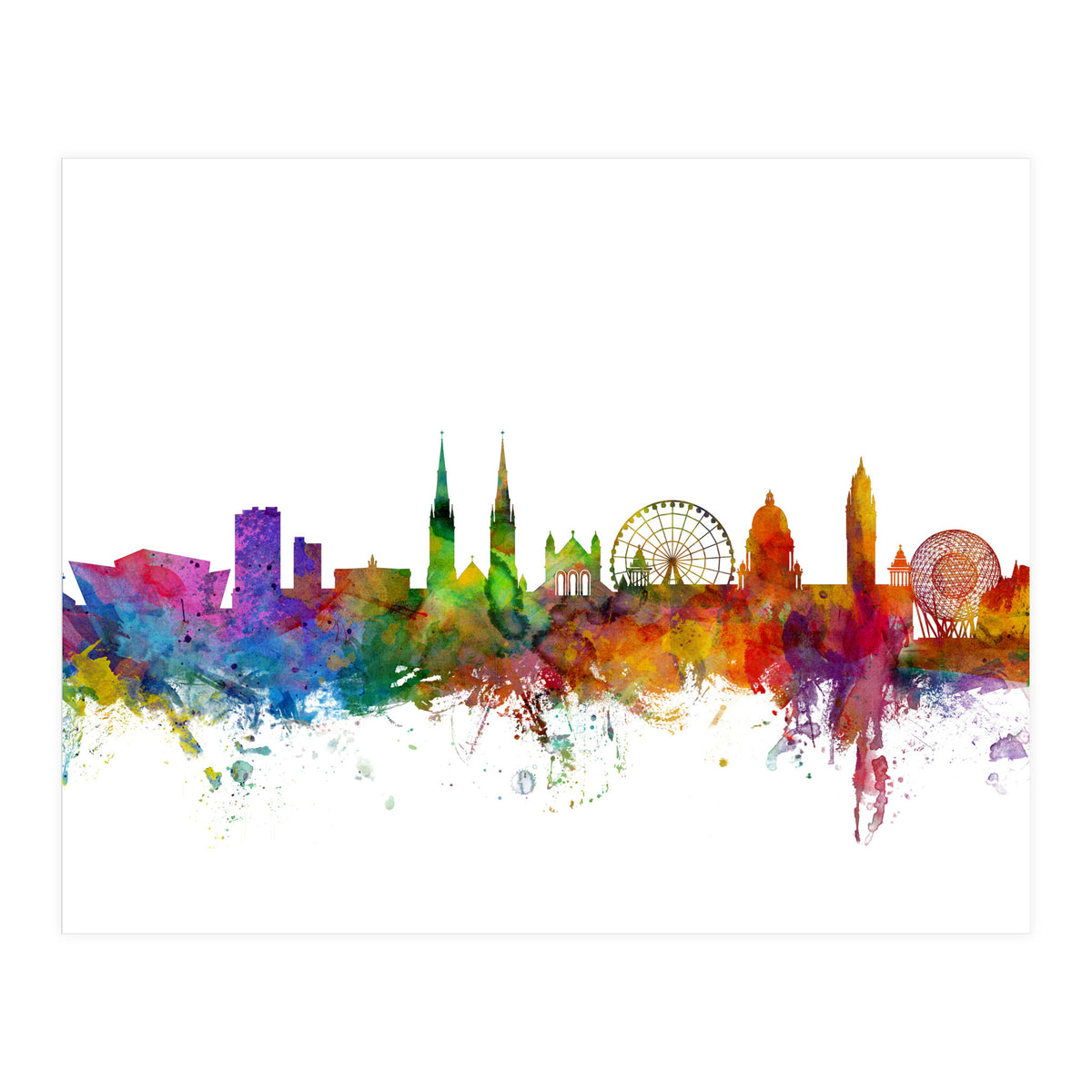 Belfast Northern Ireland Skyline (Print Only)