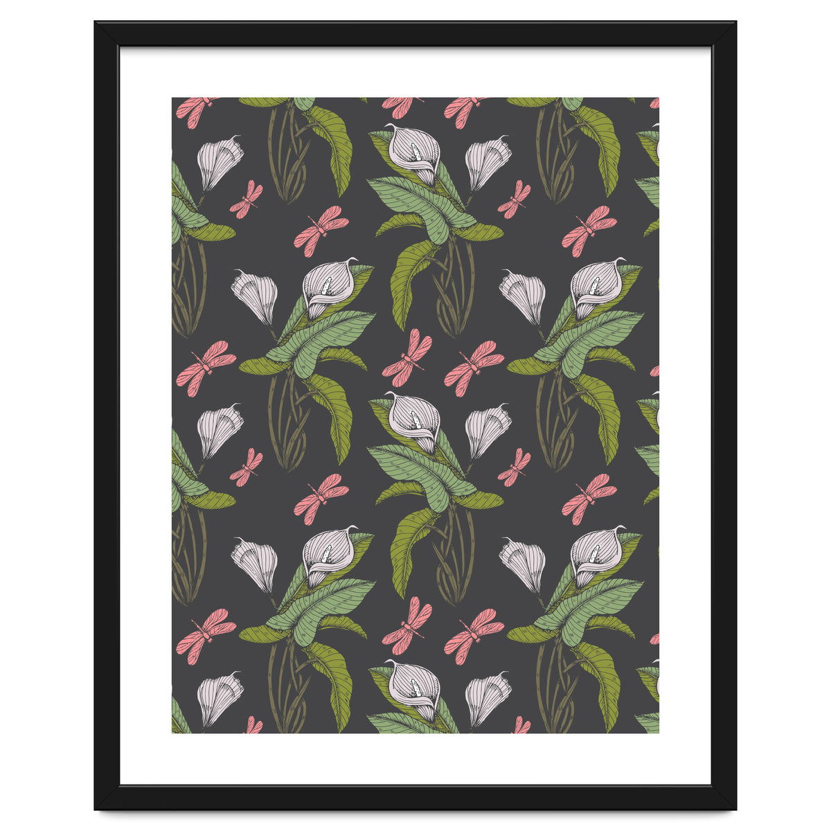 Hand drawn floral dark - 03