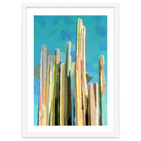 Desert's Rose, Summer Cactus Abstract Pastel Digital Art, Nature Botanical Color Sketch Plant Drawing