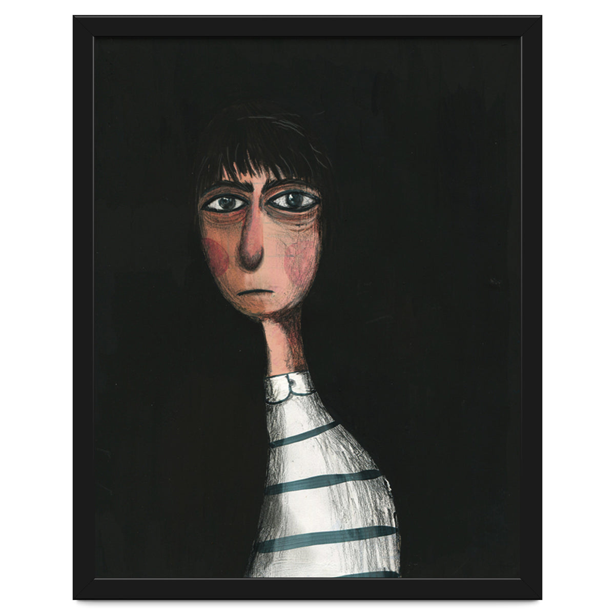 Seated Woman In Stripes