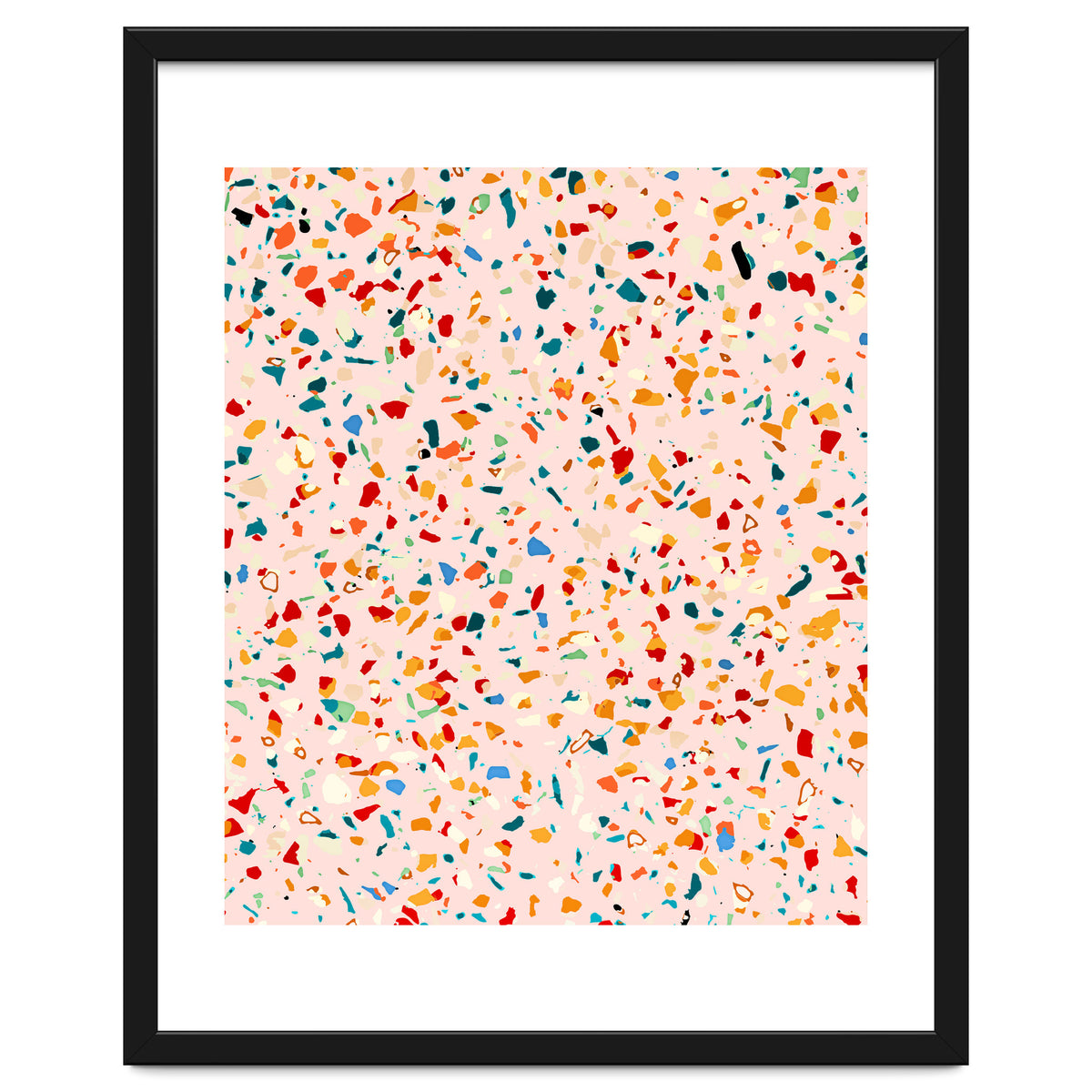 Blush Terrazzo | Pink Eclectic Speckles | Abstract Confetti Painting | Chic Bohemian Illustration