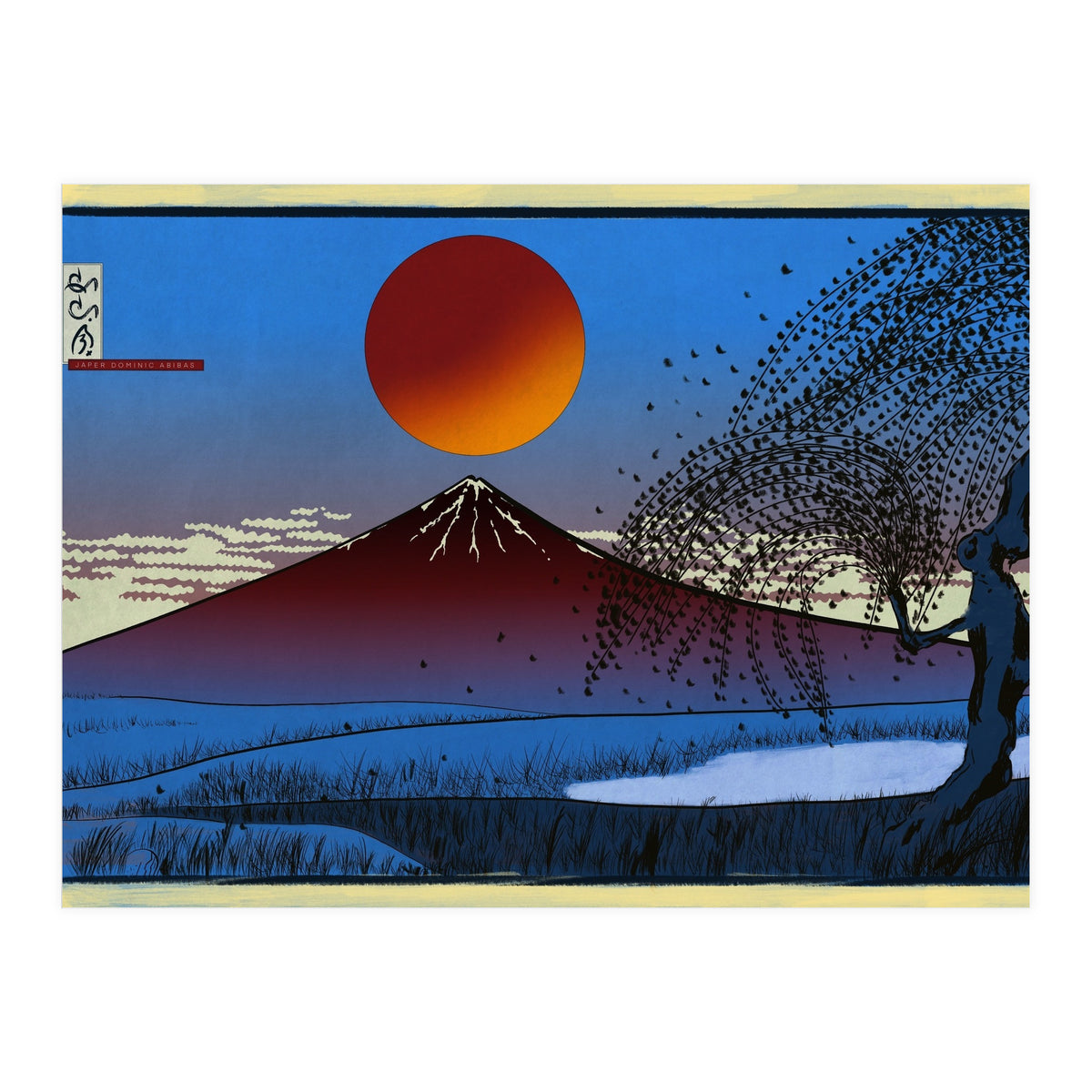 Mayon Volcano Ukiyo-e (Print Only)