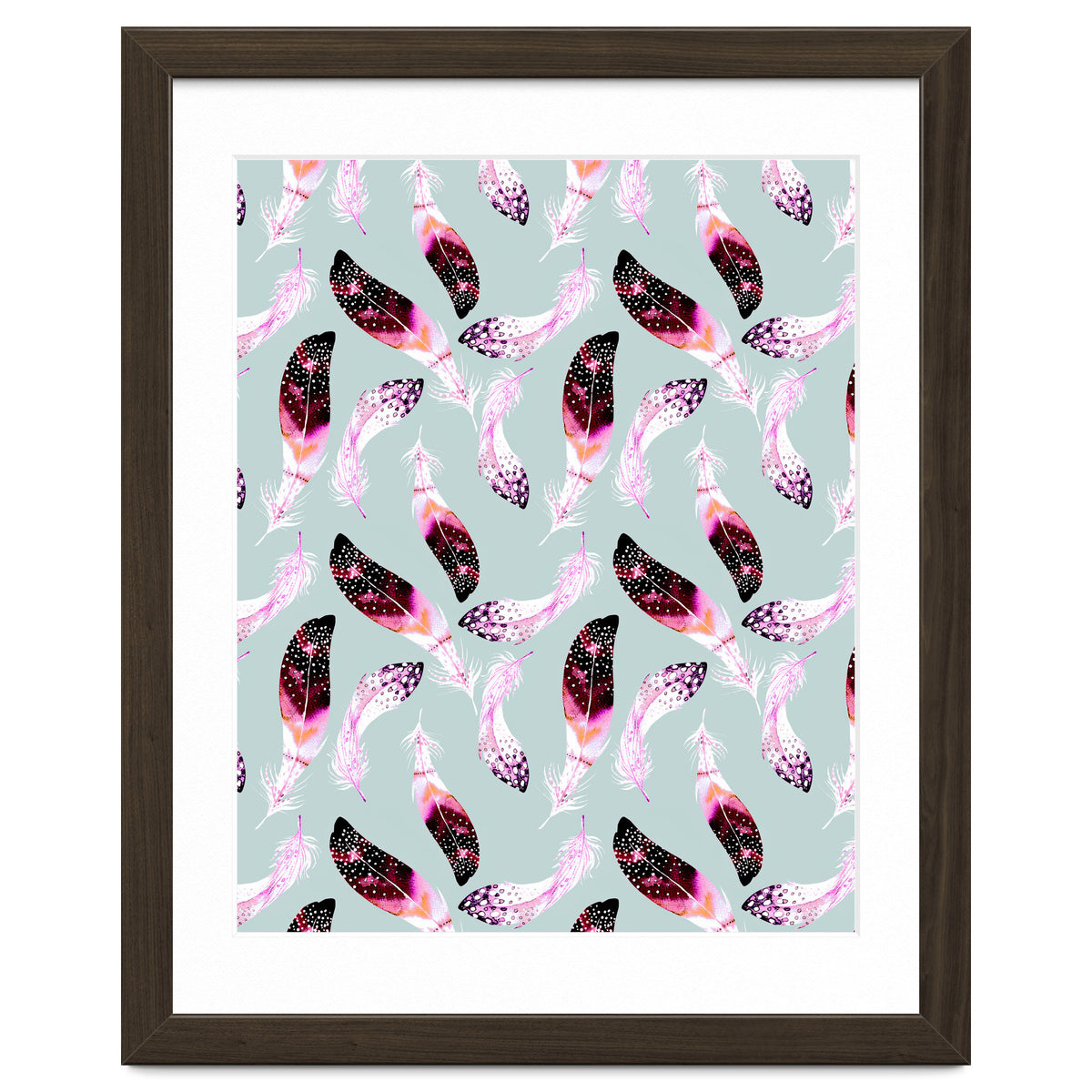 Bohemian pattern of feathers