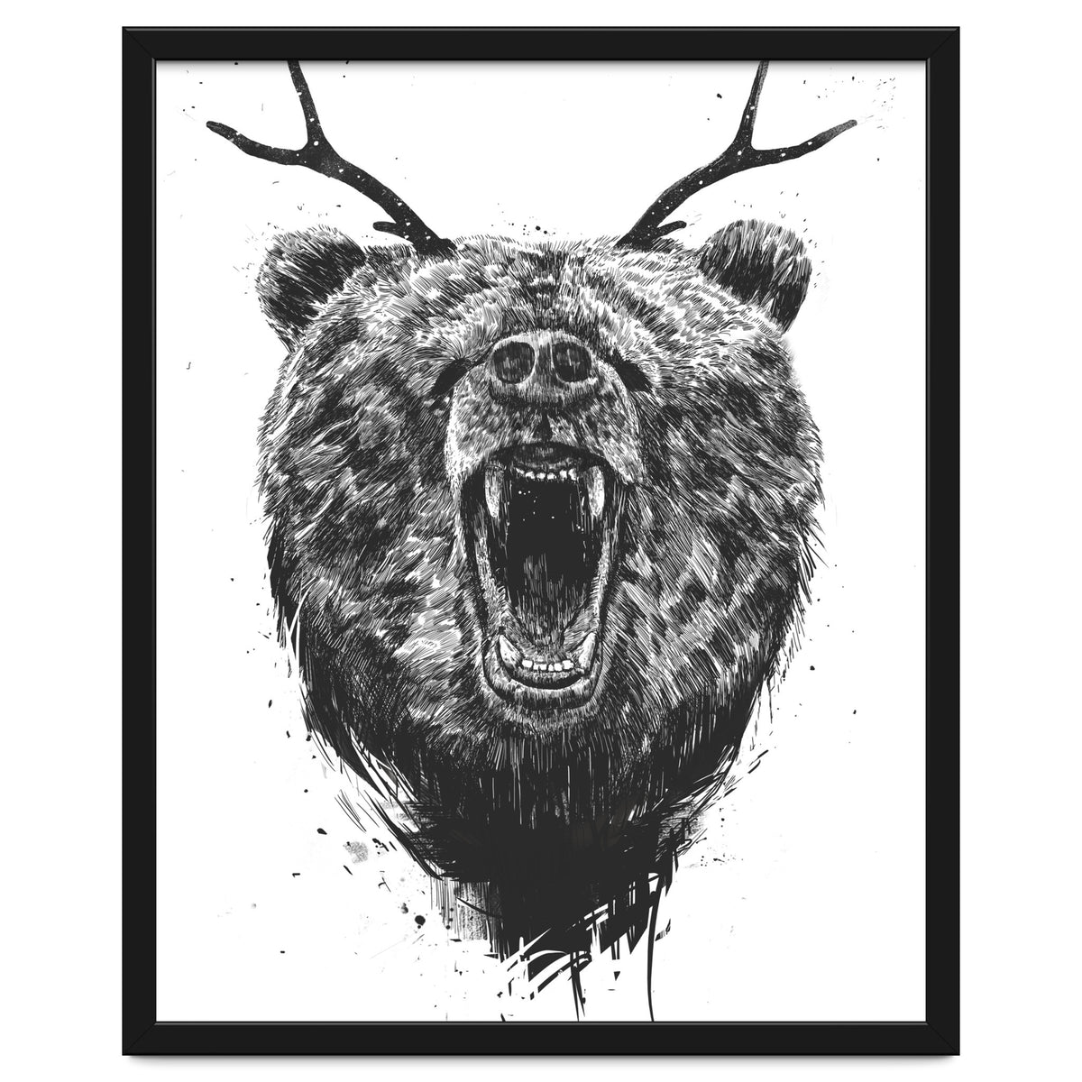 Angry Bear With Antlers