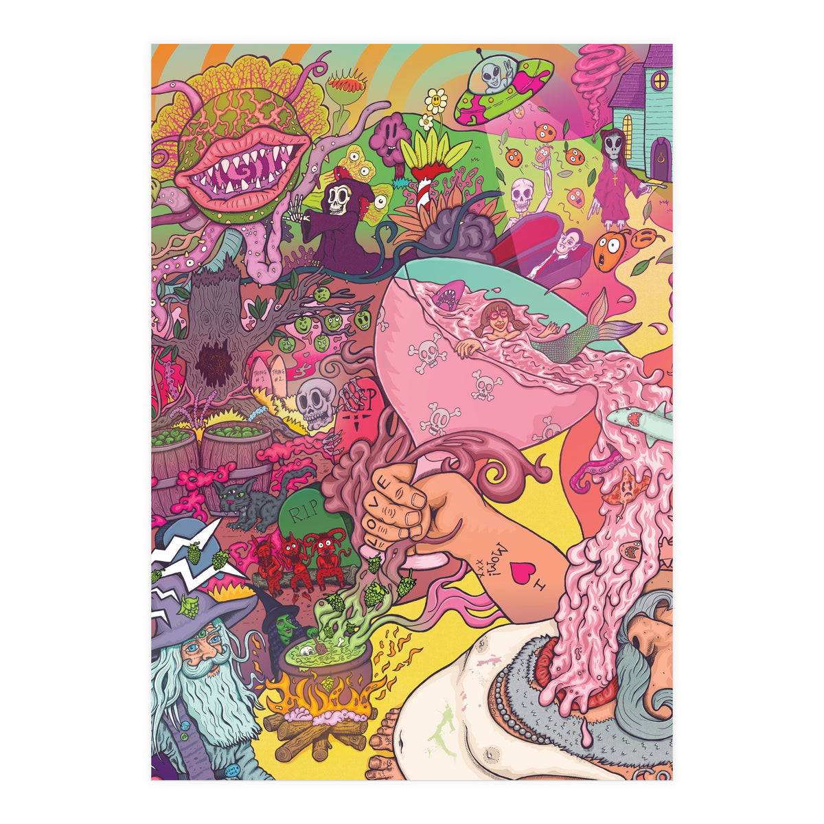 Abbeydale Brewery Collab Series Full Illustration - Yeastie Boys UK, Northern Monk, Origins Fyne Ales, Haand, Brew York and Black Jack Brewery. (Print Only)