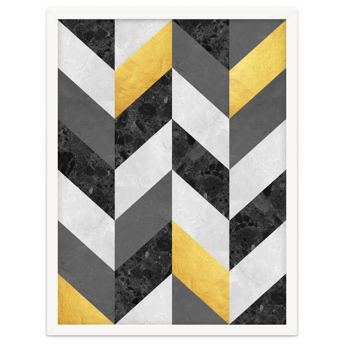 Chevron gold and marble