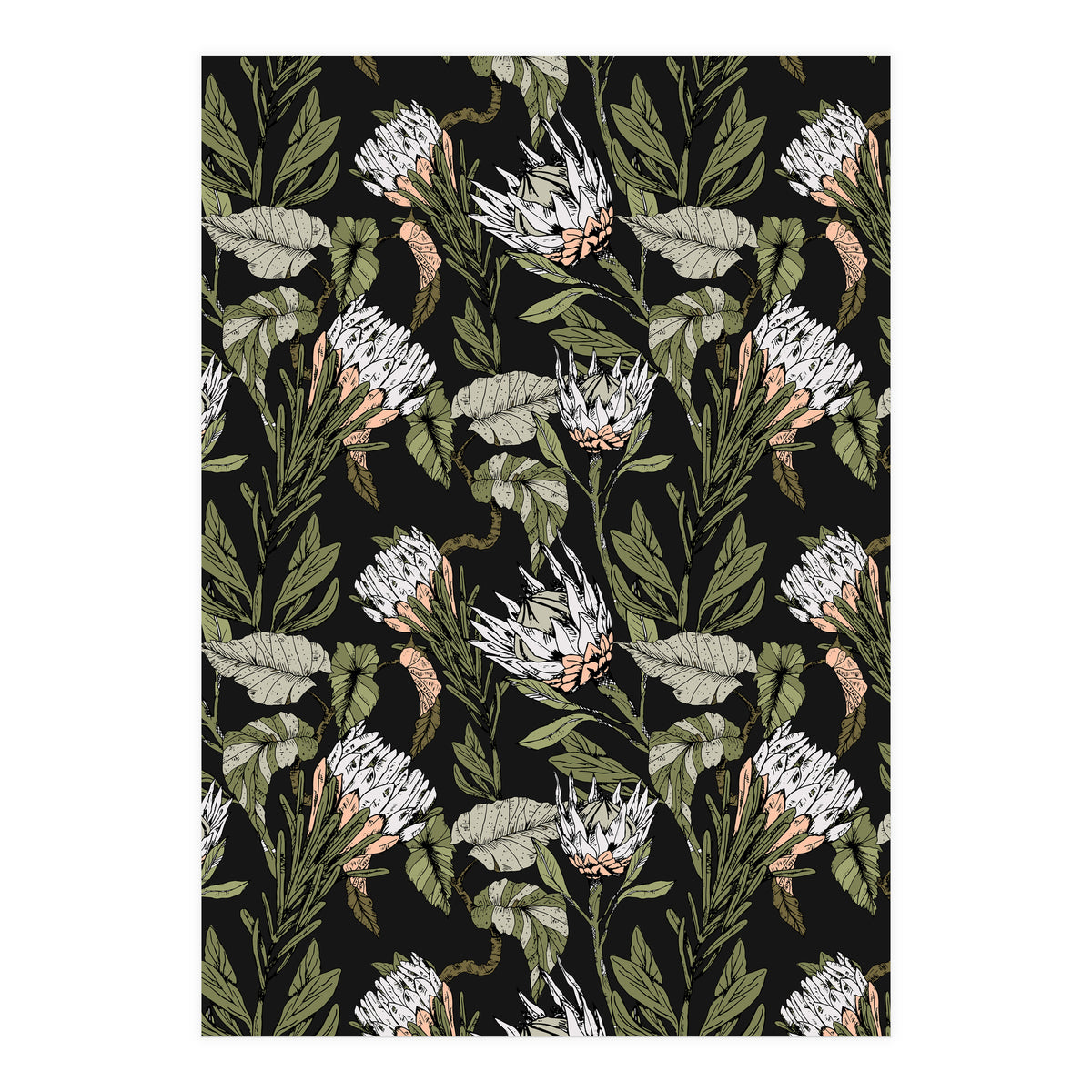 Dark pattern botanical boho (Print Only)