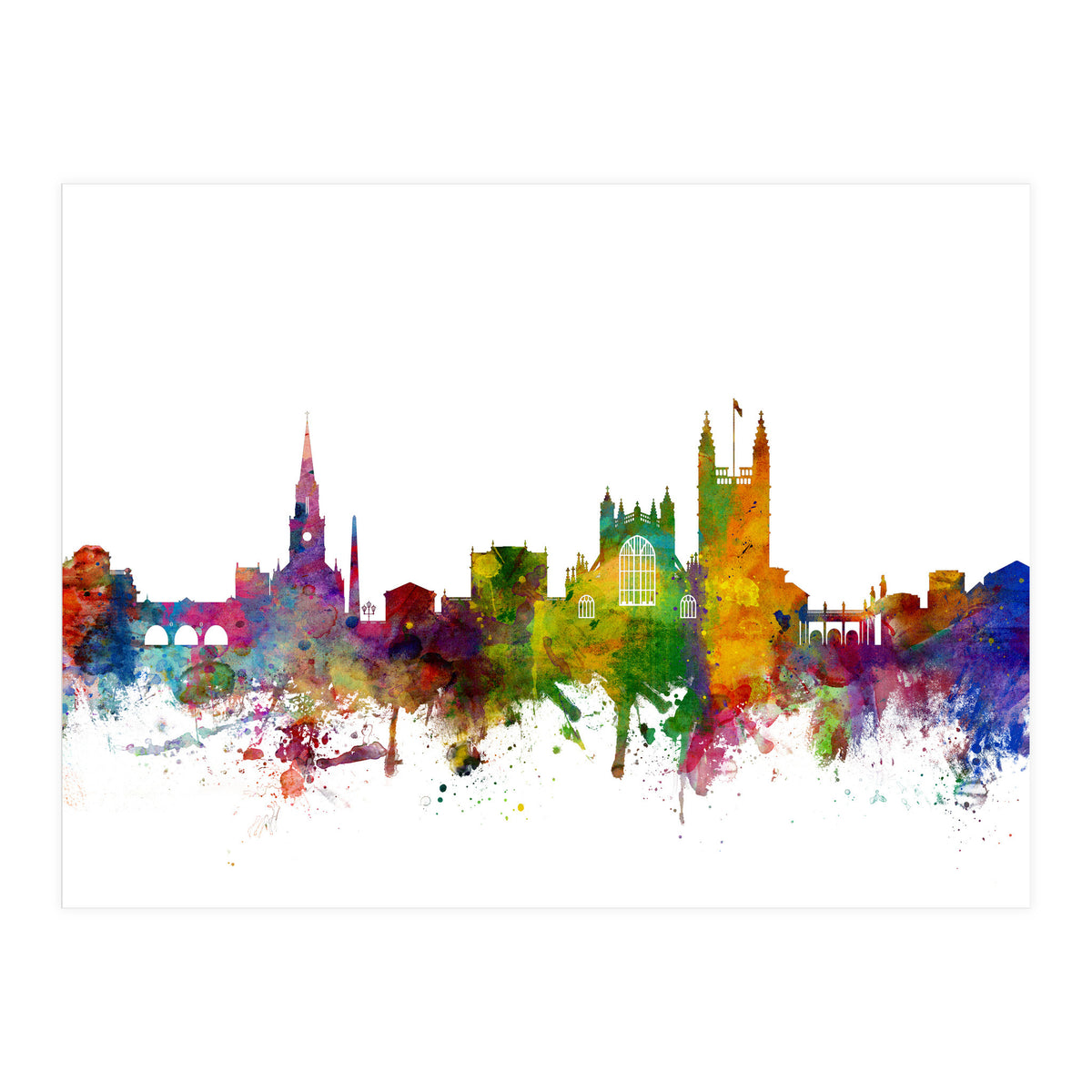 Bath England Skyline Cityscape (Print Only)