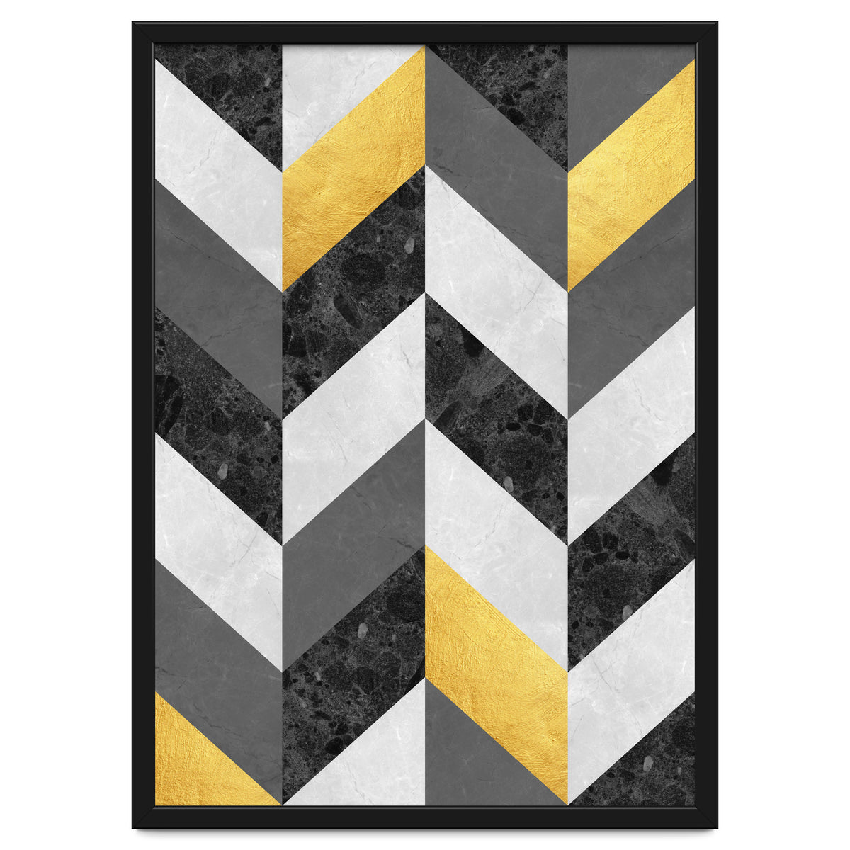 Chevron gold and marble