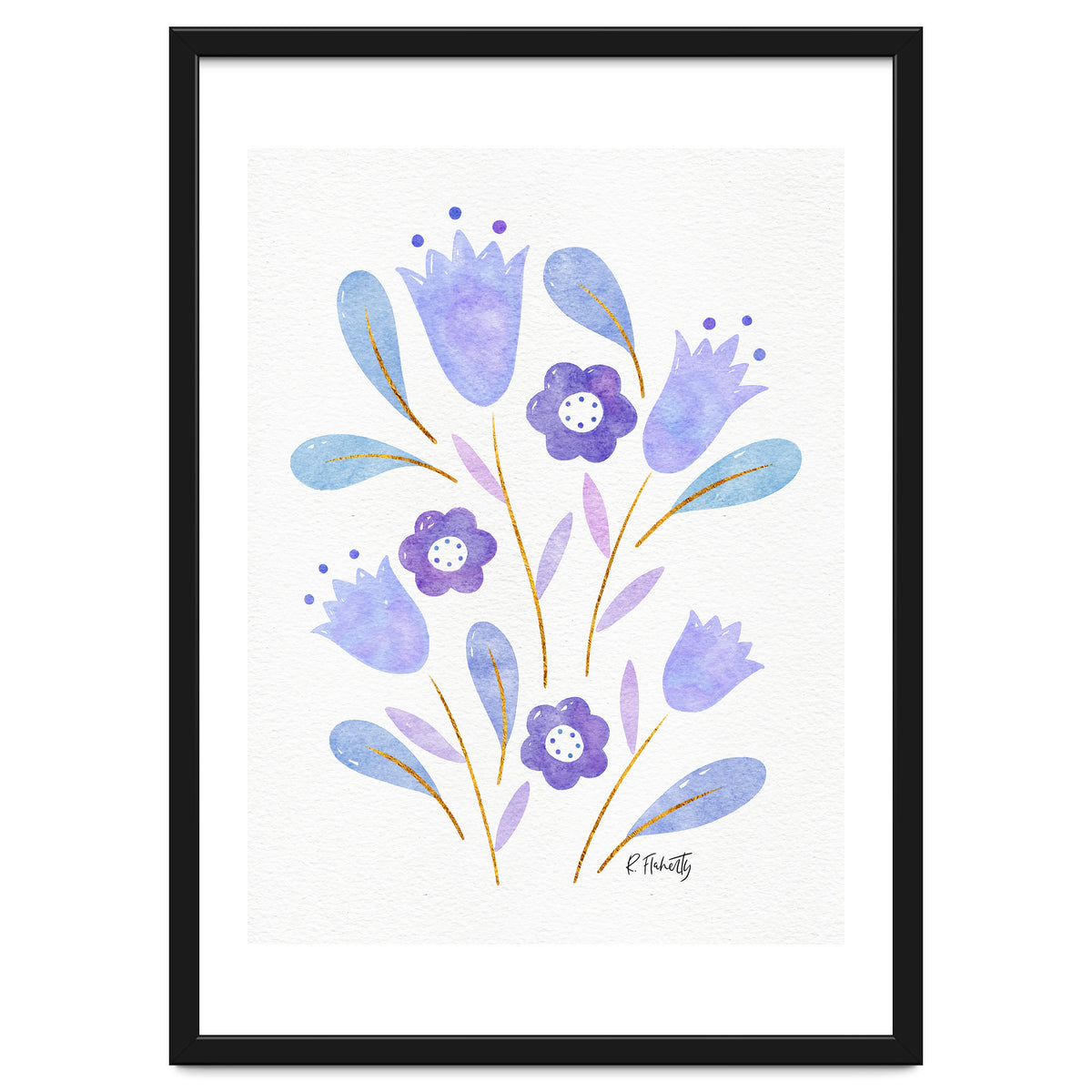 Watercolour Tulips | Purple
