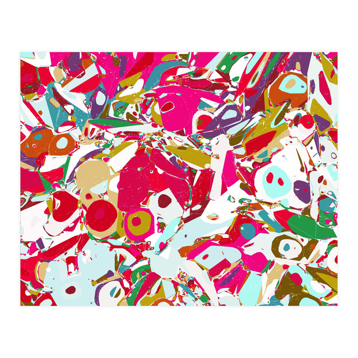 Abstract Emotion, Modern Contemporary Shapes, digital Painting, Eclectic Pop of Color Bohemian Illustration (Print Only)