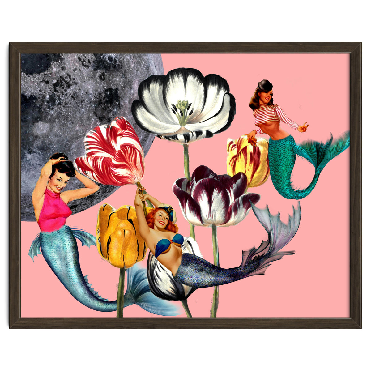 Mermaid Floral with moon