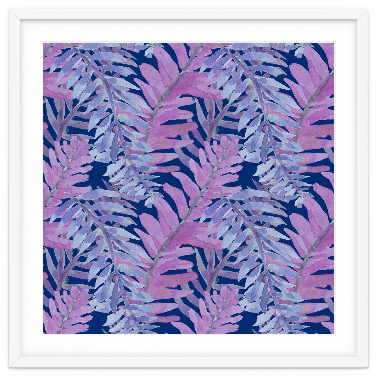 Woodland Ferns in Blue