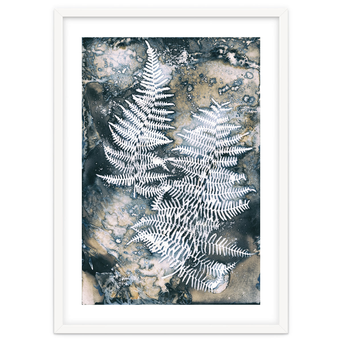 Indigo Blue Botanical Leaves No. 12