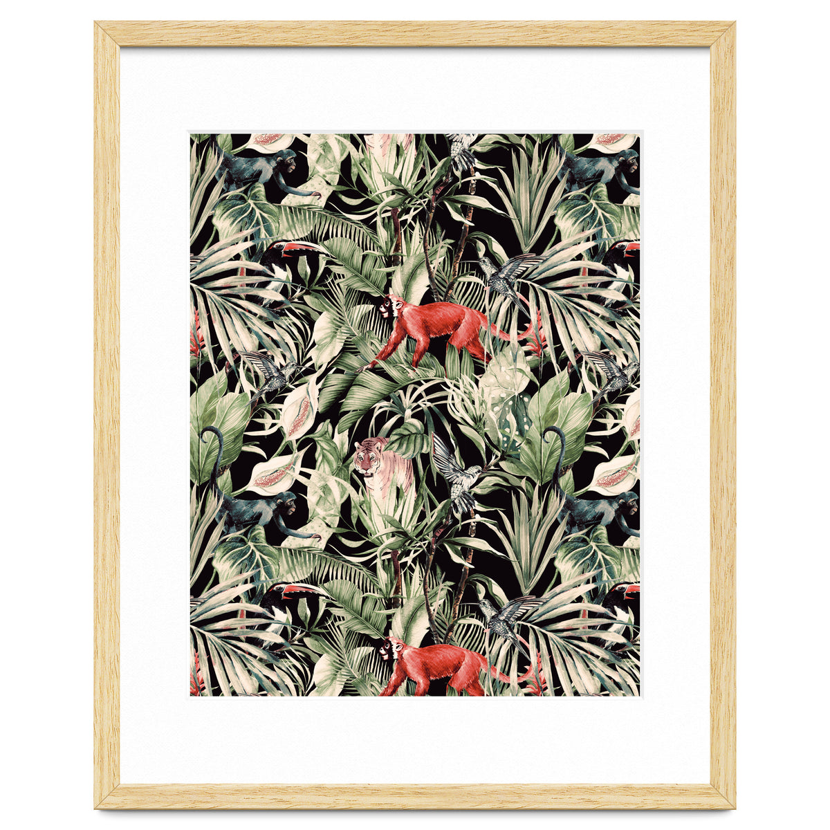 Animals In The Dark Of The Jungle