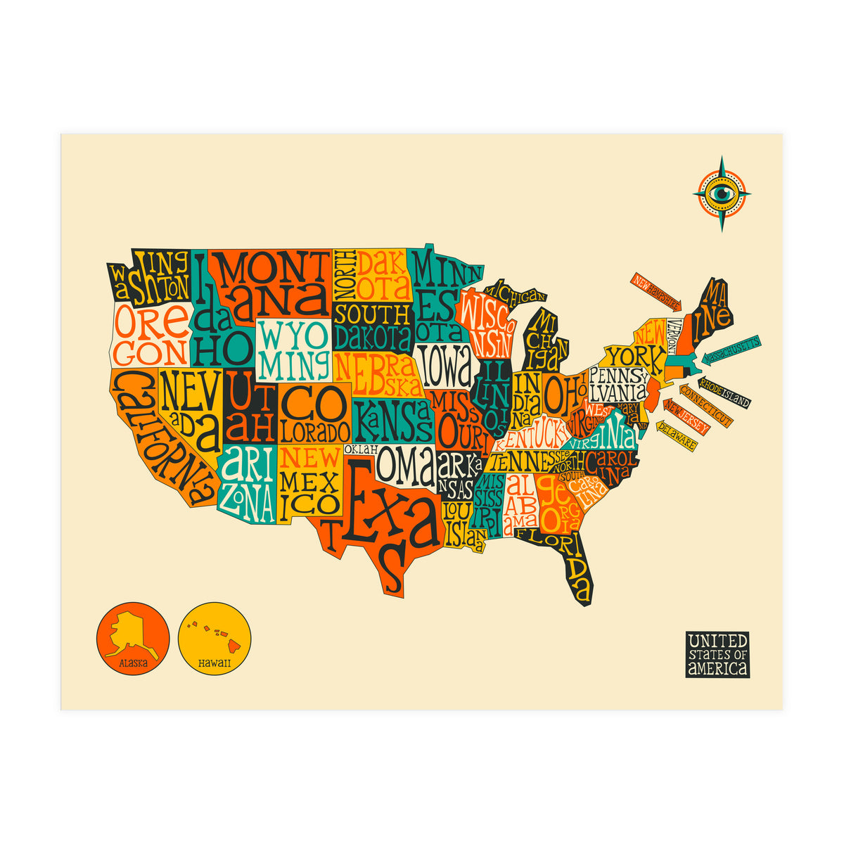 UNITED STATES MAP (Print Only)