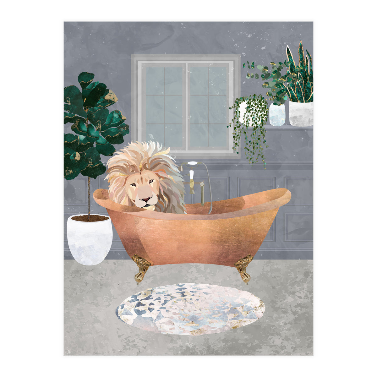 Lux Lion in a copper bath (Print Only)