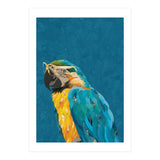 Macaw Portrait Blue Gold Glasses (Print Only) thumbnail