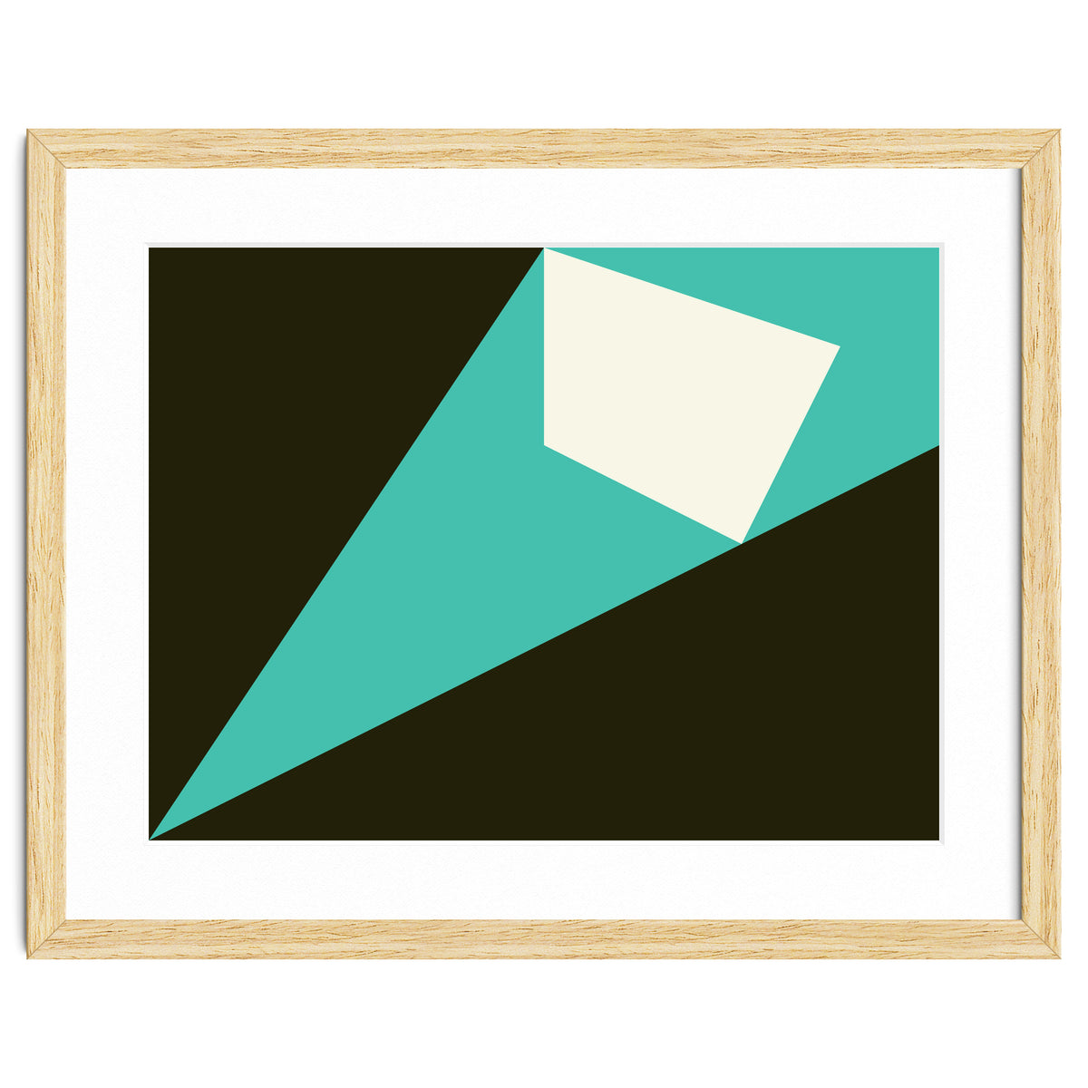 Geometric Shapes No. 72 - turquoise, white & black