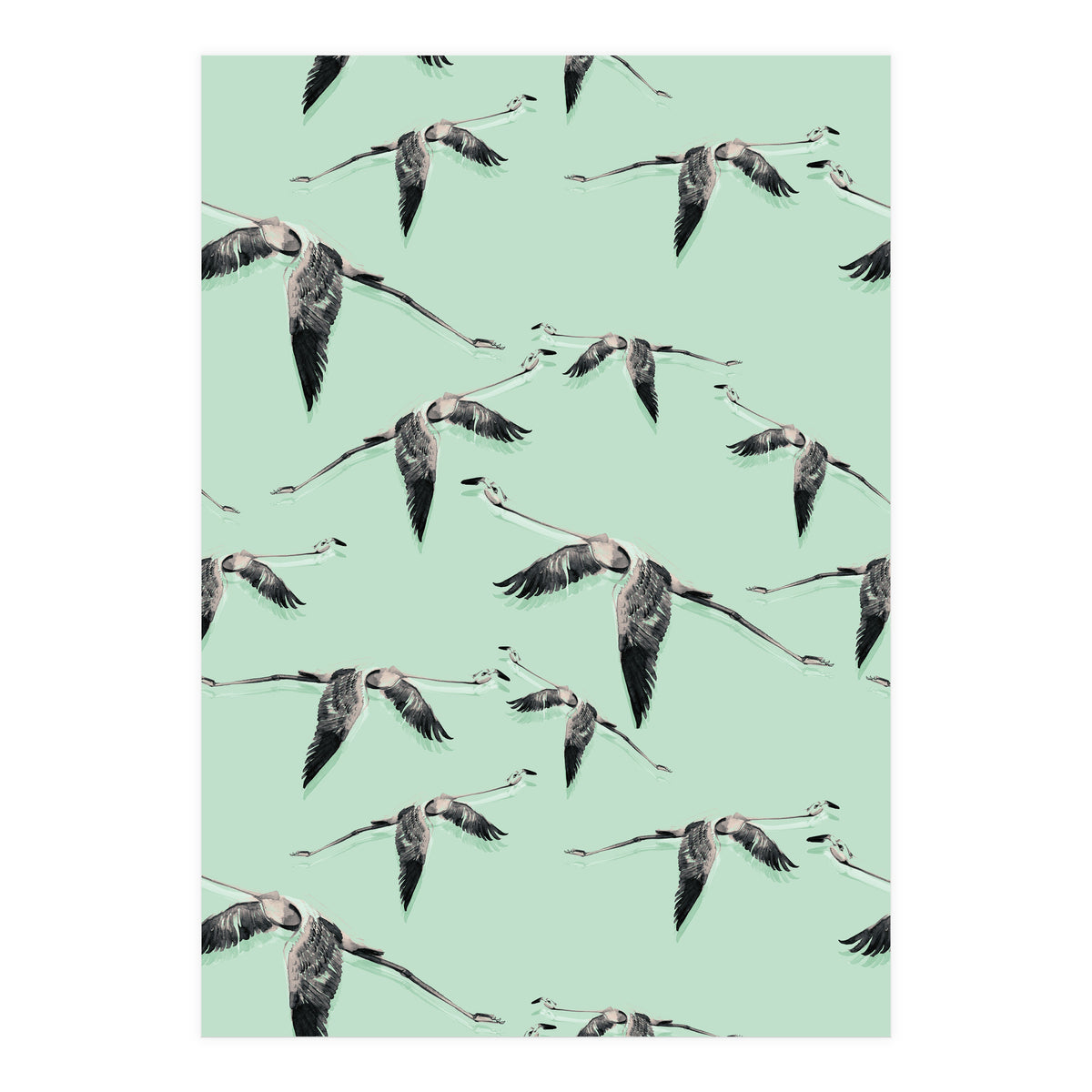Flight of flamingos (Print Only)