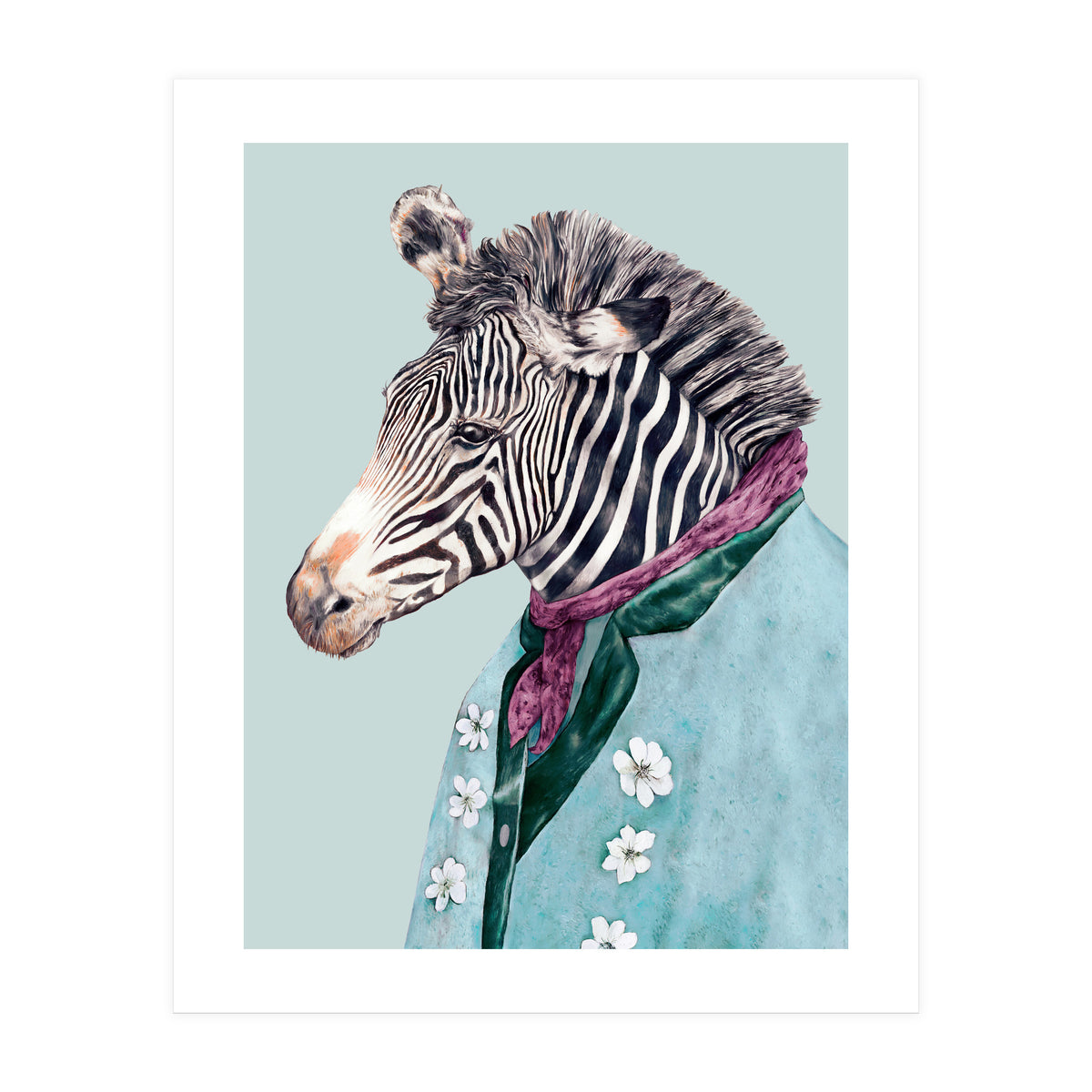 Zebra Blue (Print Only)