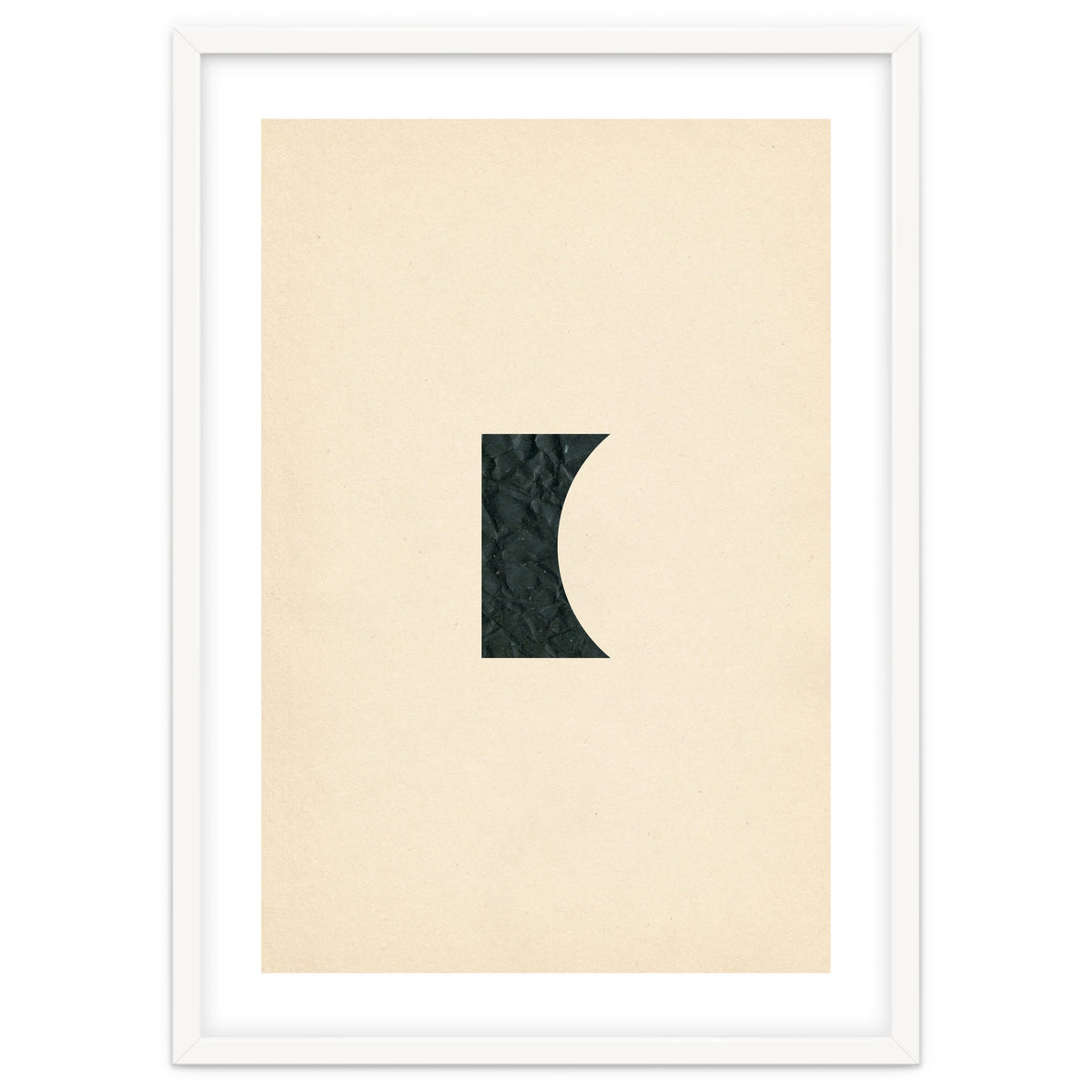 Cut black shape on beige