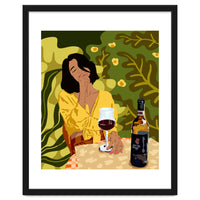 Wine is the answer.What was the question? Drinks Vacation Travel Modern Bohemian Black Woman Fashion