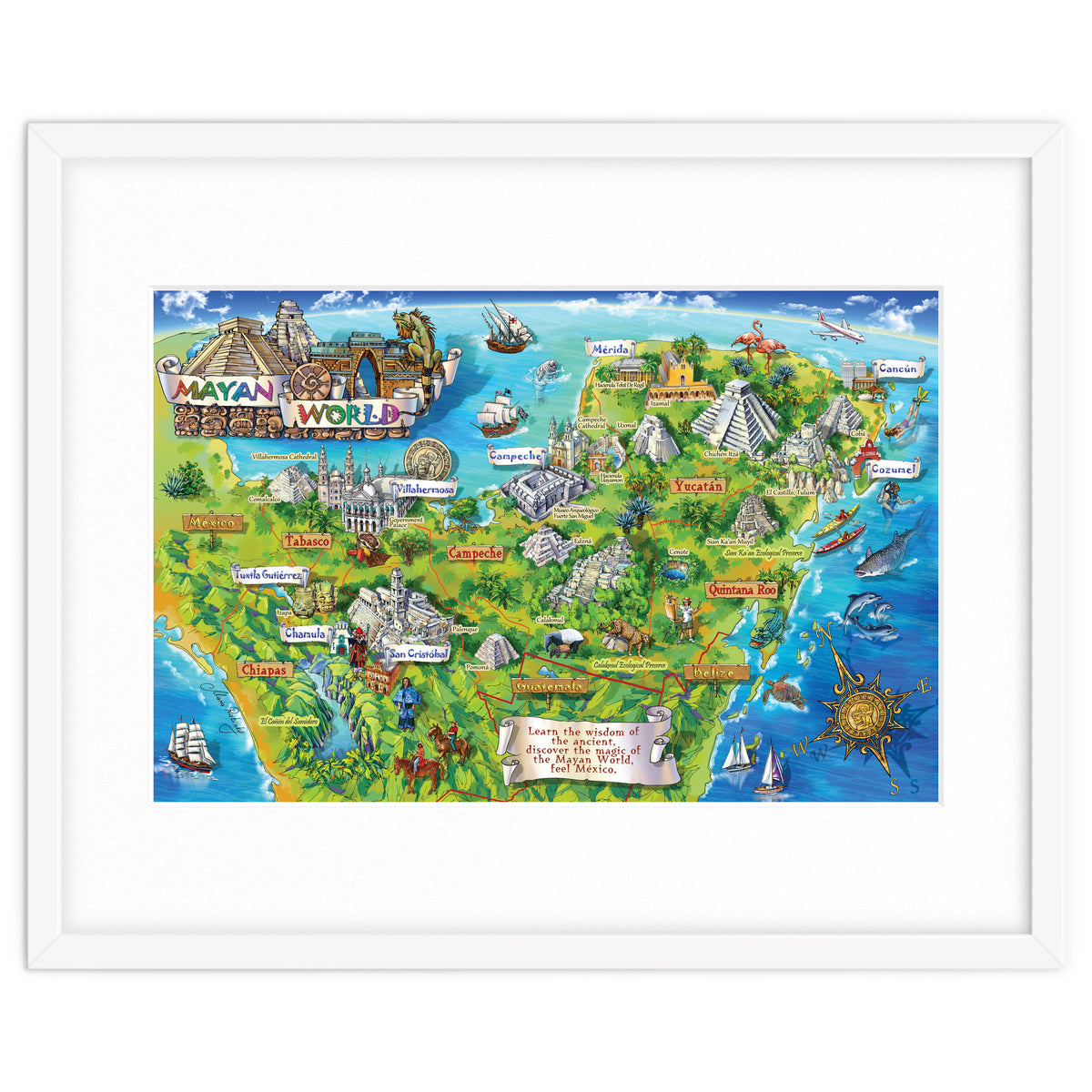 Yucatan Map Illustration