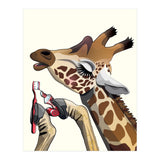 Giraffe Brushing Teeth, Funny Bathroom Humour (Print Only) thumbnail