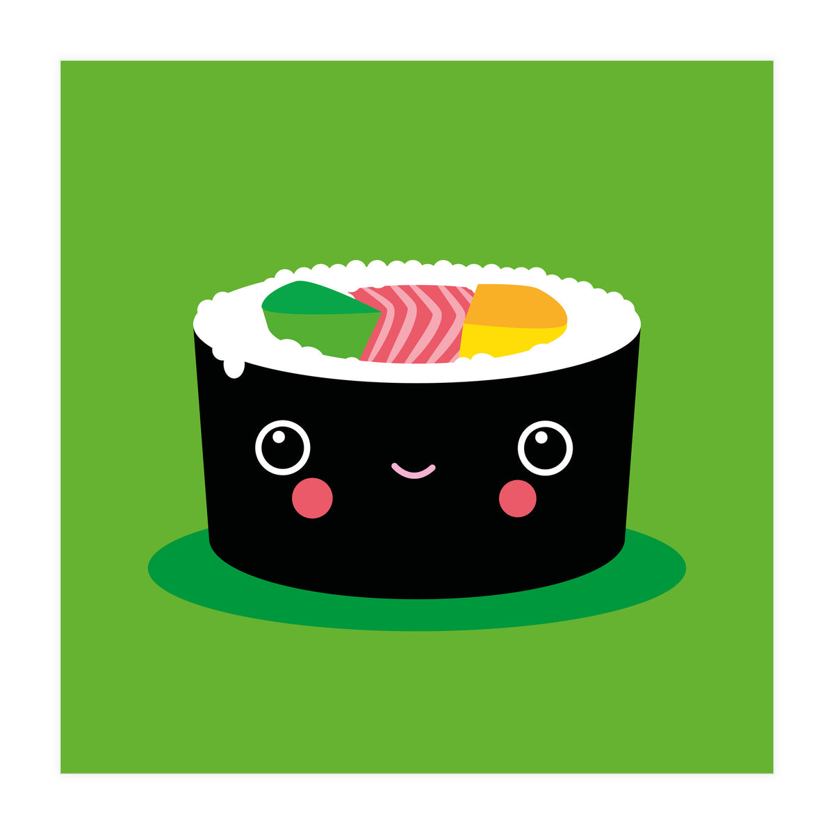 Happy Kawaii Sushi Maki (Print Only)
