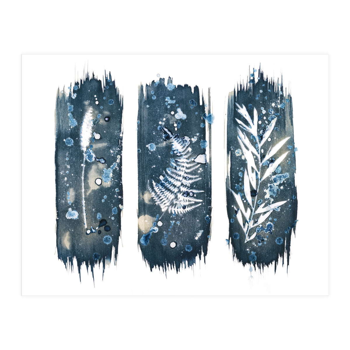 Indigo Blue Botanical Leaves No. 7 (Print Only)